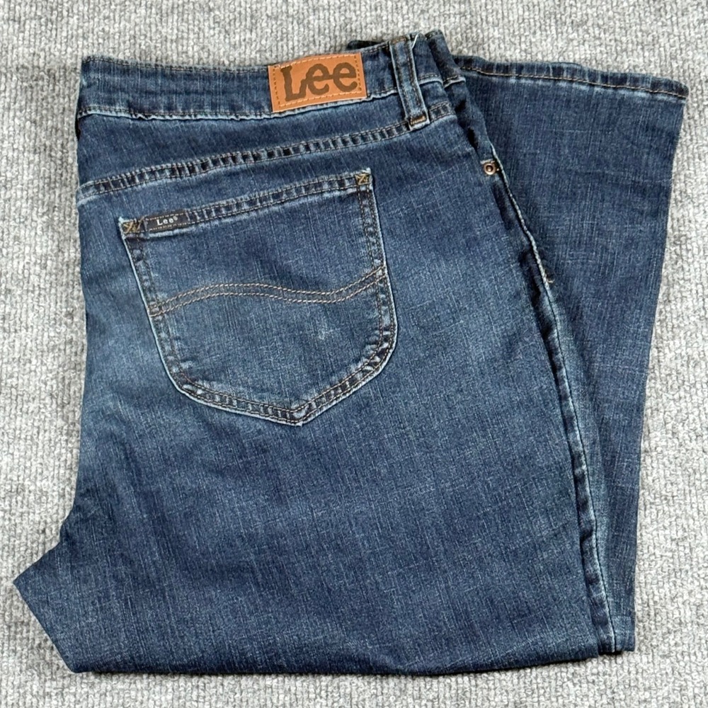 Vintage Y2K 80s 90s Lee Capri Jeans 18M Mid Rise Stormy Lines Denim Chic
